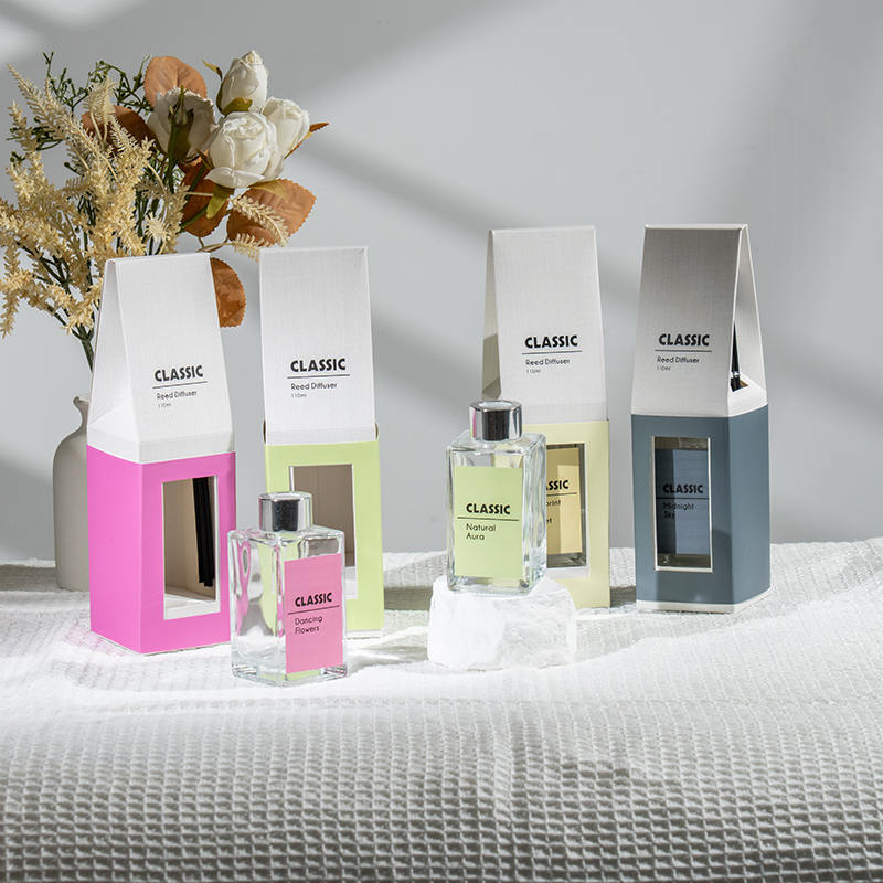 Classic high square glass bottle reed diffuser