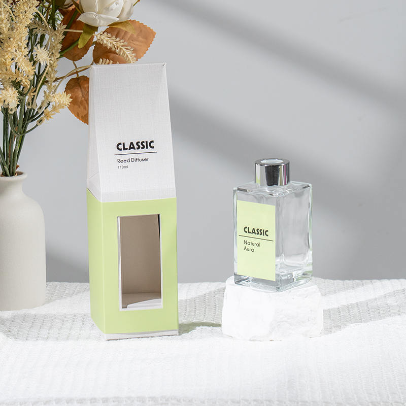 Classic high square glass bottle reed diffuser