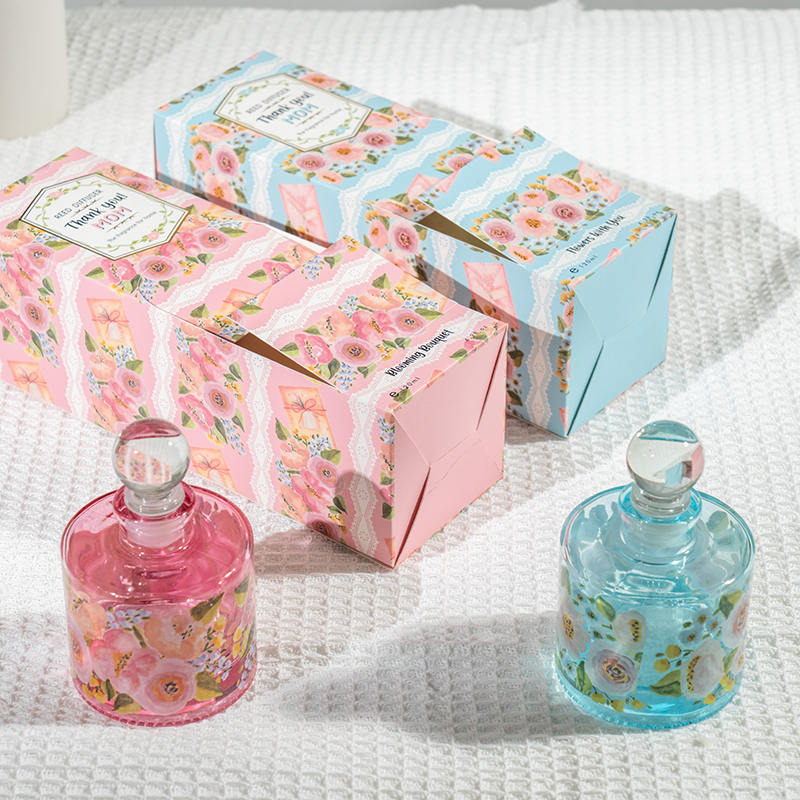 Mother'day elegant round glass bottle reed diffuser Mother'day elegant round glass bottle reed diffuser