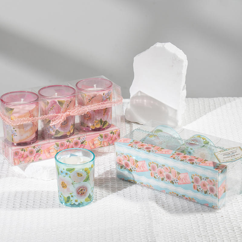 Mother'day classic small round glass cup scented candles 3PCS set-eco soy candle manufacturer Mother'day classic small round glass cup scented candles 3PCS set-eco soy candle manufacturer