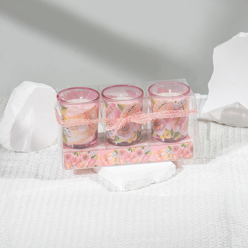 Mother'day classic small round glass cup scented candles 3PCS set-eco soy candle manufacturer Mother'day classic small round glass cup scented candles 3PCS set-eco soy candle manufacturer
