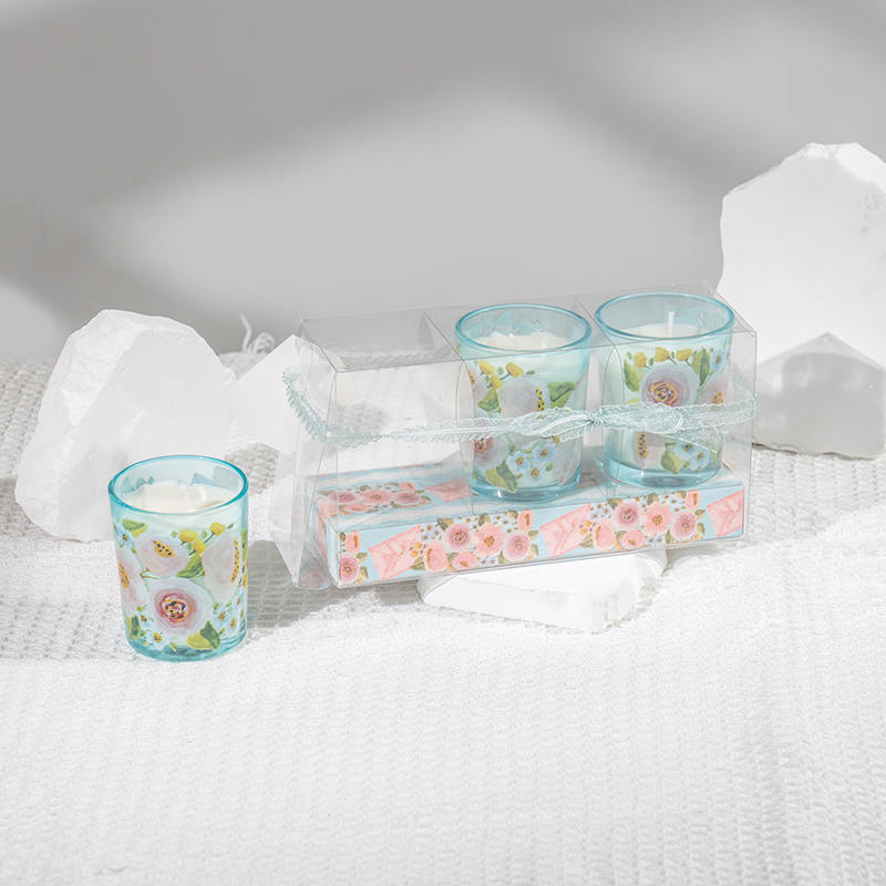 Mother'day classic small round glass cup scented candles 3PCS set-eco soy candle manufacturer Mother'day classic small round glass cup scented candles 3PCS set-eco soy candle manufacturer