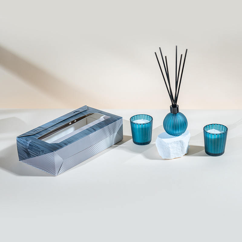 Vertical striped small glasses scented candles X2 Vertical stripe small bulb volatile reed diffuser bottle