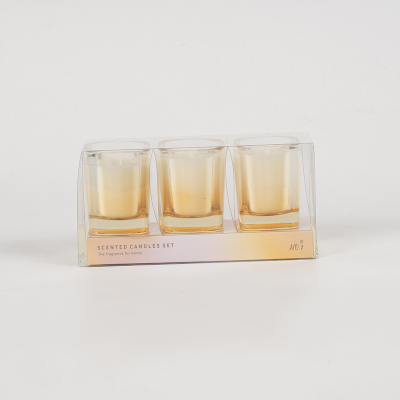 3pcs square candles set with gradient color 3pcs square candles set with gradient color