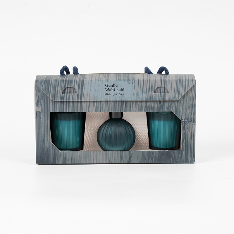 Vertical striped small glasses scented candles X2 Vertical stripe small bulb volatile reed diffuser bottle