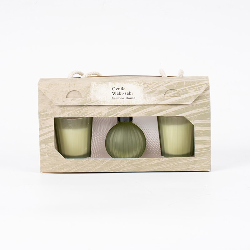 Vertical striped small glasses scented candles X2 Vertical stripe small bulb volatile reed diffuser bottle