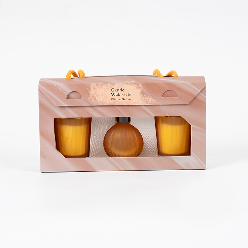 Vertical striped small glasses scented candles X2 Vertical stripe small bulb volatile reed diffuser bottle