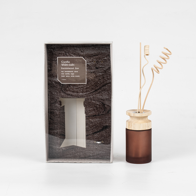 High cylindrical glass flask premium reed diffuser with wooden stick-aroma diffuser vendor