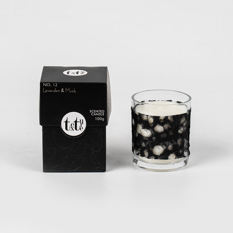Classic round cup scented candle with paper deco-Eco soy wax candle manufacturer