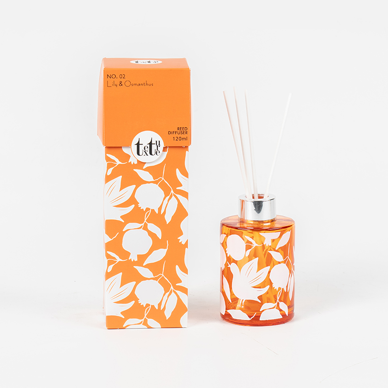 Classic high round bottle reed diffuser with printing
